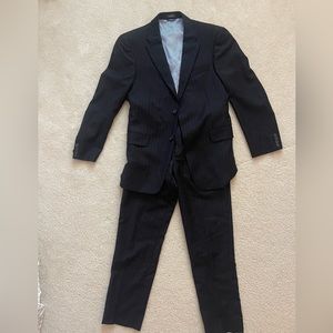Tommy Hilfiger 100% Wool Full Suit Pinstripe Navy 38R